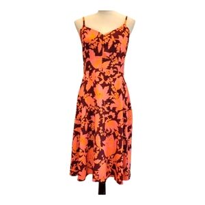 LOFT Outlet SZ 12 Women's Tropical Floral Midi Summer Dress